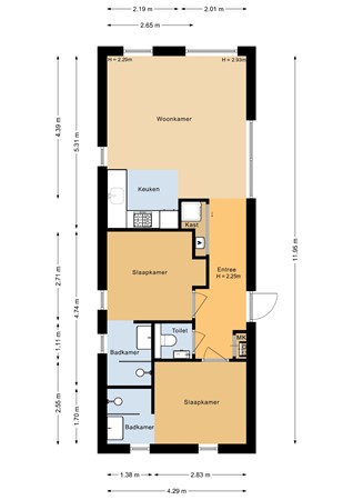 Floorplan - Zeedijk 24-416, 4504 PN Nieuwvliet